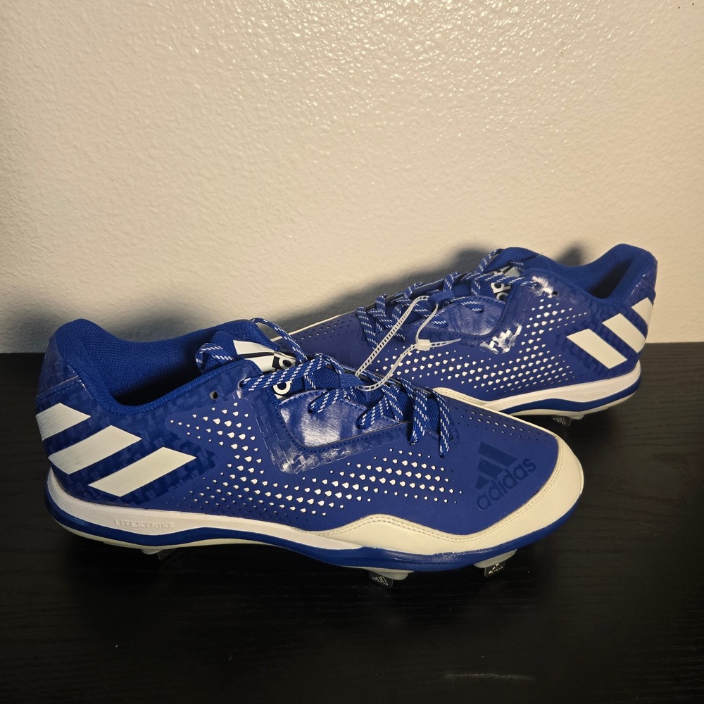 Adidas Adizero Afterburner 3 Baseball Cleats Mens 13 Blue White Metal Q16487